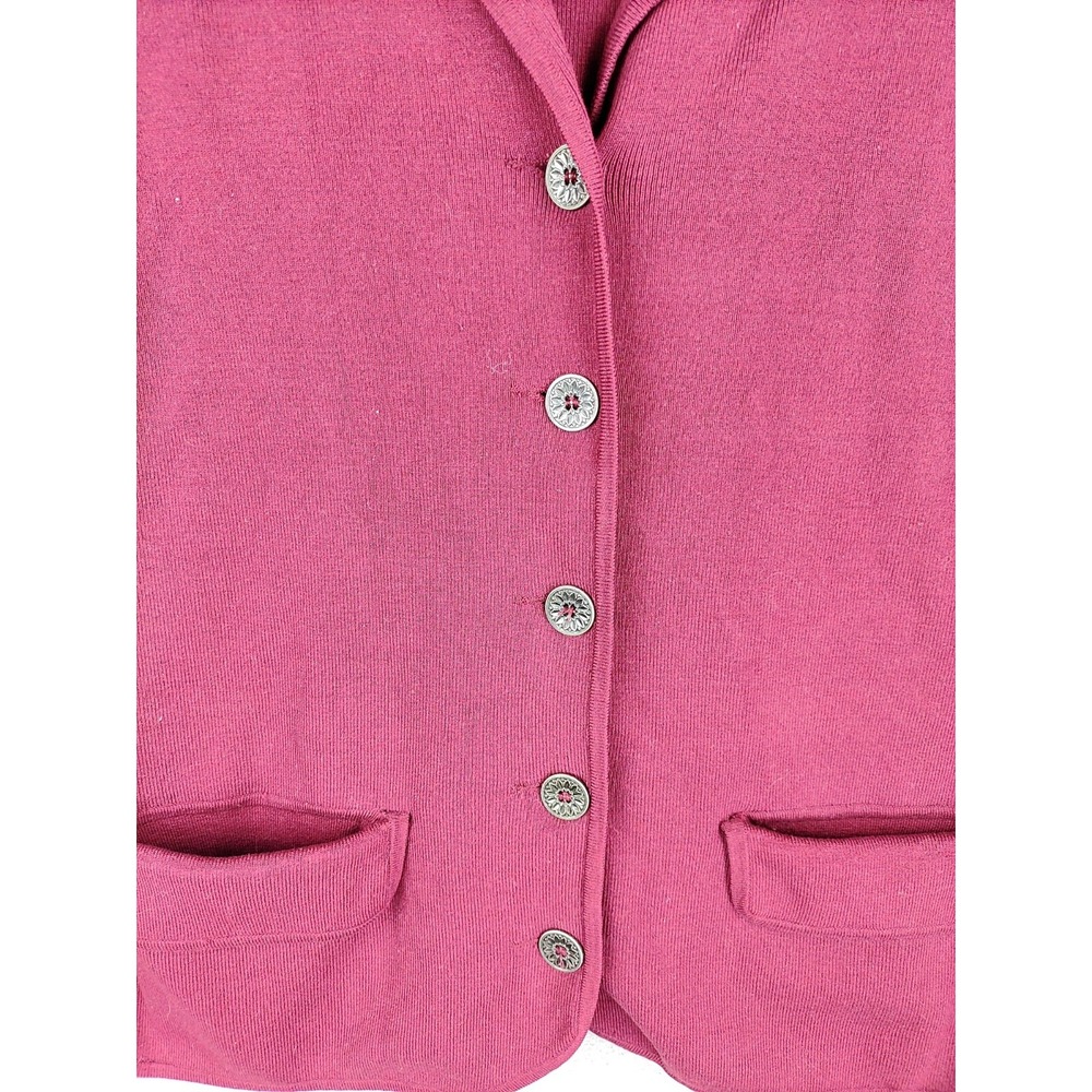 WinterSilks Womens‎ Blazer M Red Cardigan Sweater Silk Blend Career Office - Picture 7 of 9